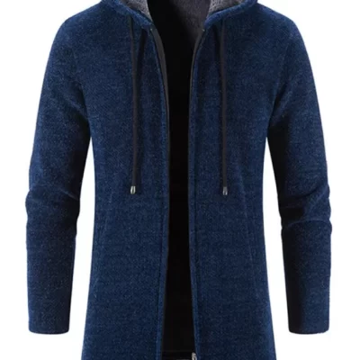 2023 Mới Thu Đông Cashmere Áo Cardigan Nam Có Mũ Trùm Đầu Trang Đan Áo Len Áo Khoác Nam Ấm Cardigan Dày Áo Gió Áo