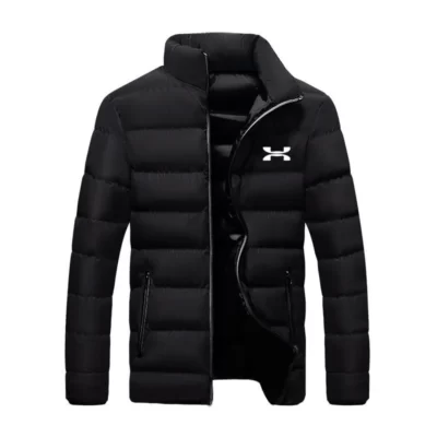 2023 Mới Nam Cổ Đứng Áo Khoác Mùa Đông Cotton Phối Dày Ấm Parker Màu Thời Trang Phong Cách Đường Phố XS-4XL