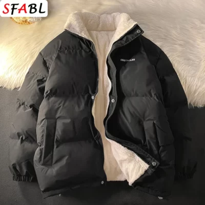 2023 Mới Oversize Nam Áo Khoác Mùa Đông Dạo Phố Nóc Áo Khoác Nam Màu Đệm Áo Khoác Nam Nữ Ấm Trang Áo Khoác Dù áo Khoác Nam