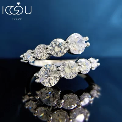 3.26cttw Tất Cả Moissanite Nhẫn GRA Người Phụ Nữ Kim Cương Lấp Lánh Cưới Ban Nhạc Kỷ Niệm Nhẫn Đính Hôn Mặt Dây Chuyền Trang Sức Bạc 925
