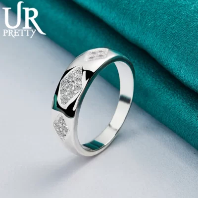 Chất Liệu Bạc 925 7-10 # Hình Thoi AAA Nhẫn Đính Đá Zircon Dành Cho Người Phụ Nữ Nam Trang Sức Charm Cưới, Thời Trang Quà Tặng