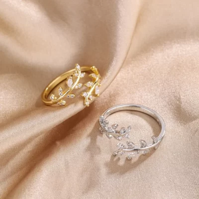 Chất Liệu Bạc 925 Vàng Có Thể Điều Chỉnh Nhánh Zircon Nhẫn Nữ Cưới Mỹ Trang Sức Bán Buôn Cung Cấp Miễn Phí Vận Chuyển