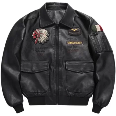 Nam Thu Đông Xe Máy Áo Khoác Da Ve Áo Vintage Thêu Đầu Máy Xe Lửa Áo PU Biker Áo Dạo Phố Nam