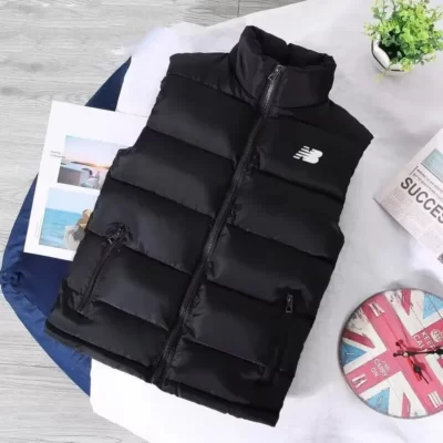 Mùa Thu Đông Áo Khoác Nam Ấm Áp Dây Kéo Chống Thấm Nước Áo Vest Phối Thời Trang Cổ Đứng Không Tay Phối Kéo Xuống