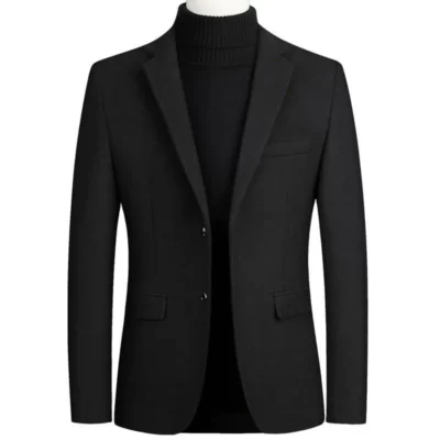 BROWON Thương Hiệu Phong Cách Doanh Nhân Len Áo Blazer Nam 2023 Mùa Thu Đông Mới Chắc Chắn Nam Áo Thường Phù Hợp Với Áo Dài Tay Áo Cộc Tay dành cho Nam