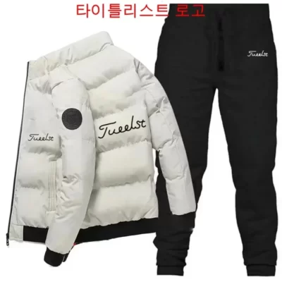 Thương hiệu Titleisi Bộ Golf nam Mùa Đông Thời Trang Hàn Quốc Áo khoác thể thao ngoài trời Áo khoác cotton ấm áp + Quần thể thao 2 Bộ