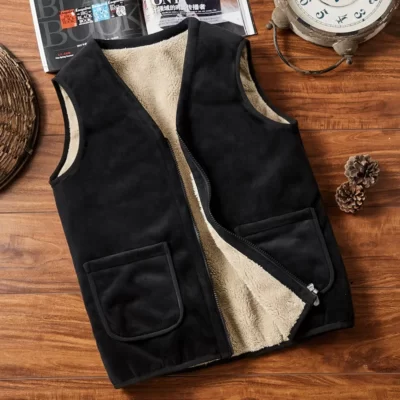 Áo Áo Khoác Thu Đông Nam Ấm Trang Nam Áo Vest Nhung Dày Áo Vest Nam Áo Gilet Quần Áo 5XL