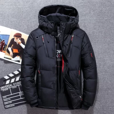 Áo Mùa Đông Ấm Tuyết Áo Quần Áo Nam Trắng Vịt Xuống Áo Khoác Parkas Người Làm Dày Áo Khoác Nam -20 Độ Áo Gió công Viên