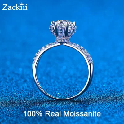 Chứng Nhận 5 Carat Đính Kim Cương Cho Nữ Vàng Trắng 14K Bạc Cô Dâu Moissanite Nhẫn Cưới Ban Nhạc GRA