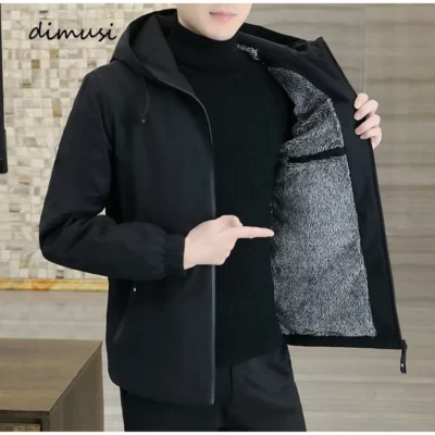 Dimusi Mùa Đông Nam Áo Khoác Nỉ Thời Trang Nam Dày Ấm Mũ Trùm Đầu Áo Khoác Áo Khoác Ngoài Nhiệt Kinh Doanh Áo Nam Quần Áo 8XL