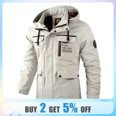 Thời Trang Nam Áo Gió Áo Có Mũ Trùm Đầu Người Chống Nước Ngoài Trời Vỏ Mềm Áo Khoác Mùa Đông Quần Áo Ấm Plus Kích Thước