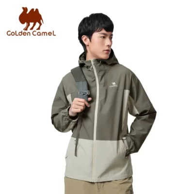 CAMEL VÀNG Đi Bộ Đường Dài Áo Khoác Nữ Áo Gió Chống Thấm Nước Đơn Áo Khoác Nam Thu Đông 2023 Mới Áo Khoác Du Lịch Cắm Trại
