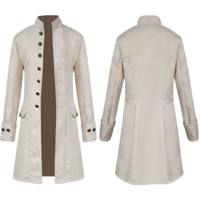 Halloween Áo Liền Quần Nam Giữ Ấm Mùa Đông Vintage Tailcoat Áo Gothic Victoria Thời Trung Cổ Trang Phục Áo Khoác Ngoài Nút TUXEDO Áo Khoác