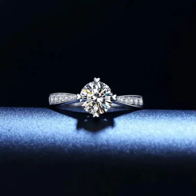 Nóng Pha Lê Cao Cấp Bạc 925 Nhẫn Đứng Kim Cương Cho Người Phụ Nữ Đẹp Moissanite Nhẫn Thời Trang Quý Phái Cưới Trang Sức Dự Tiệc