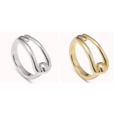 Bán chạy ở Tây Ban Nha Thiết kế tinh tế Thời trang mạ điện bạc 925 vàng 14k sáng tạo Nhẫn Lễ hội trang sức quà tặng