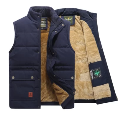 Jumpsnow Nam Không Tay Áo 2023 Lông Thú Thời Trang Plus Size Nam Ấm Áo Nỉ Vest Nam Thương Hiệu Quần Áo Mùa Đông Áo Vest áo Khoác