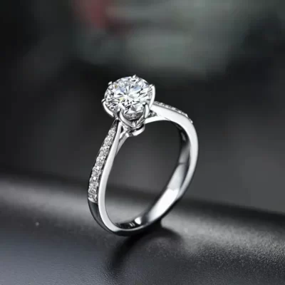 KCRLP Thời Trang Hàn Quốc Pha Lê Bạc 925 Nhẫn Đứng Kim Cương Cho Người Phụ Nữ Đẹp Moissanite Nhẫn Quý Phái Cưới Trang Sức Dự Tiệc