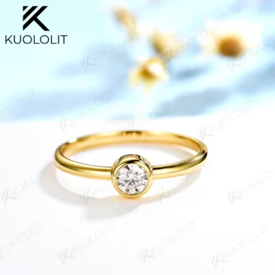 Nhẫn Kuololit Lab Grown Kim cương dành cho Nữ Nhẫn Bộ viền vàng trắng 18K 14K10K nguyên khối để đính hôn với chứng nhận NGIC