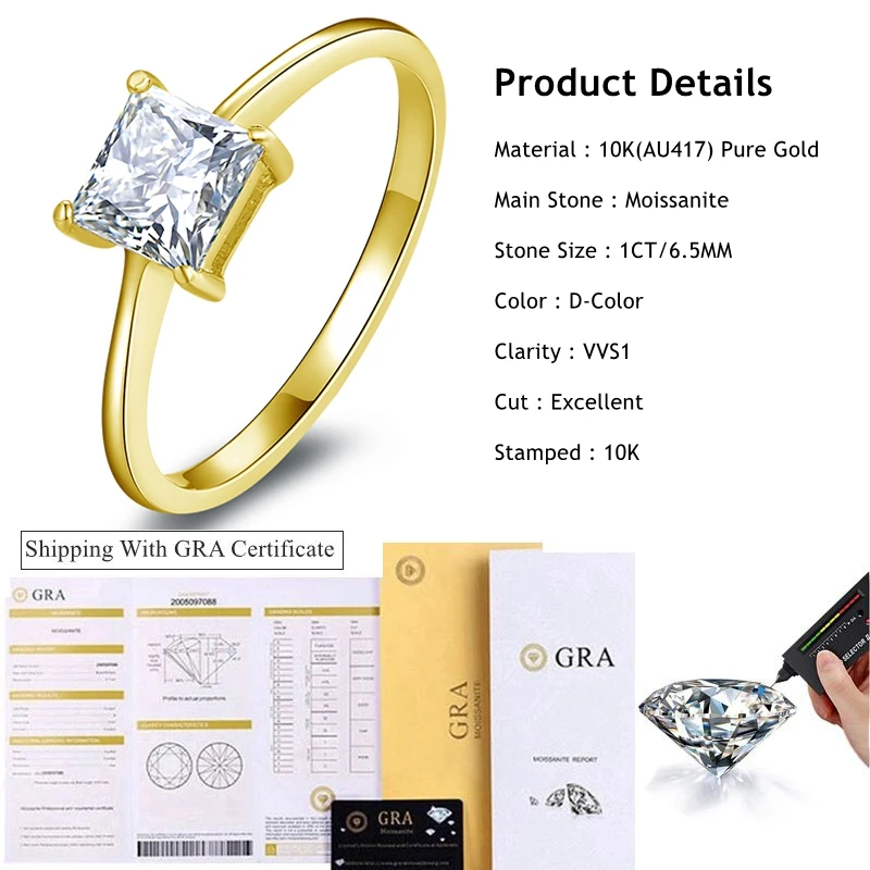 Lnngy-Certified-10K-Pure-Gold-Wedding-Solitaire-Ring-For-Women-6-5mm-1-0CT-Square-Cut-1.webp