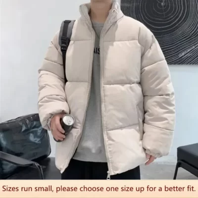 Rời Nguyên Chất Cotton Nhung Quần Áo Nam Mùa Đông Làm Đặc Bánh Mì Quần Áo Hợp Thời Trang Ấm Áo Ngắn Hồng Kông Phong Cách Chất Liệu Vải Polyester