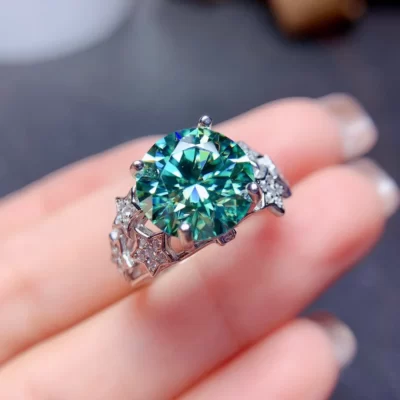 Sang Trọng 5 Cara Màu Bạc Tạo Ra Xanh Xanh Bắt Chước Đá Quý Moissanite Có Thể Điều Chỉnh Dành Cho Nữ Trang Sức Đính Hôn Quà Tặng
