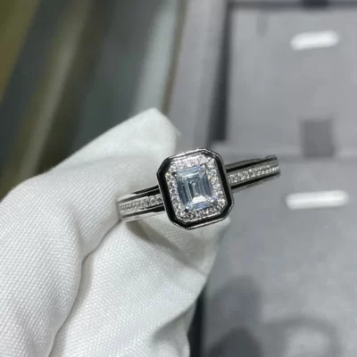 Thương Hiệu Cao Cấp Thời Trang Nữ Bạc 925 Nhẫn Đơn Giọt Nước Quatre Đường Cube Pyriform Zircon Kim Cương Món Quà Trang Sức