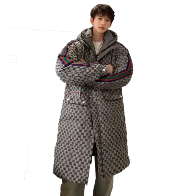 Nam Cao Cấp X-Dài Xuống Áo Khoác GD Nhỏ In Chữ Chống Gió Unisex Chất Lượng Cao Mùa Đông Xuống Bông Áo Khoác nữ Ấm Áp Parkas