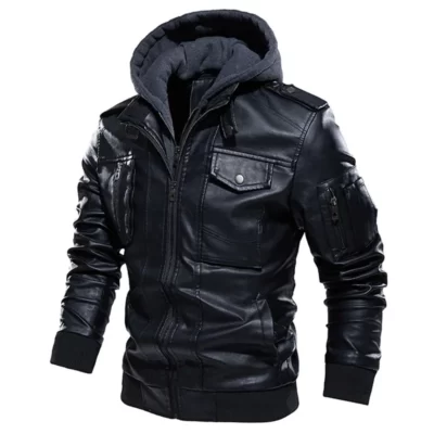 Người Mùa Đông Dày Ấm Áp Vintage Có Mũ Cổ Câu Lạc Bộ Máy Bay Ném Bom Áo Khoác Da chaqueta Áo Khoác Nam Da PU Áo