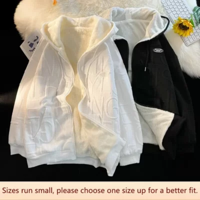 Nam Thu Đông Da Cừu Quần Áo Dày Lông Cừu Ấm Áp Áo Khoác Cặp Đôi Mỹ Hợp Thời Trang Quần Áo Cotton Hàng Đầu