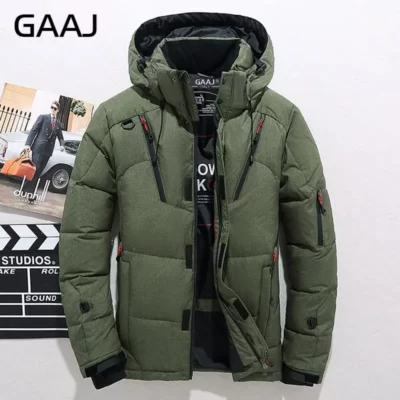 Nam Xuống Dày Chất Lượng Cao Ấm Áp Áo Khoác Mùa Đông Có Mũ Trùm Đầu Làm Dày Vịt Xuống Áo Khoác Dù Áo Khoác Giày Lười Áo Liền Quần Với Nhiều túi Nam