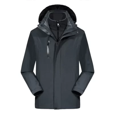 Nam Ngoài Trời Áo Gió Áo Khoác Ngoài Áo Chống Thấm Nước Áo Đi Bộ Đường Dài Cắm Trại Leo Núi Parkas 2 Bộ 3 Trong 1 Trang áo Dù