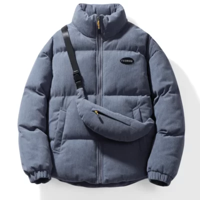 Nam Parkas + Túi Làm Dày Áo Ấm Và Túi Đựng Áo Khoác Dù Mùa Đông Áo Khoác Dày Cổ Áo Đứng Thời Trang Mới Dạo Phố Nam Áo Khoác