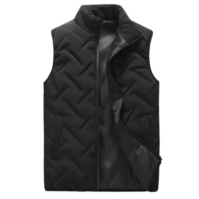 Men' Vest Không Tay Áo Khoác Thời Trang Mùa Đông Nam Lót Bông Áo Vest Áo Khoác Nam Cổ Đứng Ấm Quần Lót Quần Áo 5XL