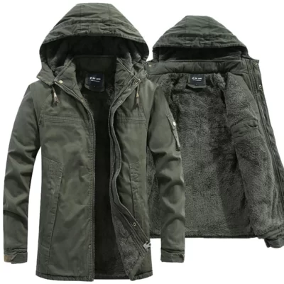 Nam Giặt Cotton Dày Trang Thường Ngày Mới Mùa Đông 2023 Ấm Áp Varsity Áo Khoác Nam Parkas Áo Khoác Quân Sự Chống Gió Có Mũ Trùm Đầu Người Đàn Ông
