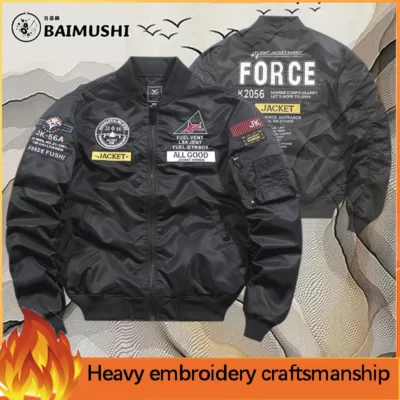 Áo khoác Bomber nam Anorak Chiến thuật Quân đội Xe máy quân sự Áo khoác ngoài trời F1 Áo khoác cotton Áo khoác bóng chày nam Size lớn