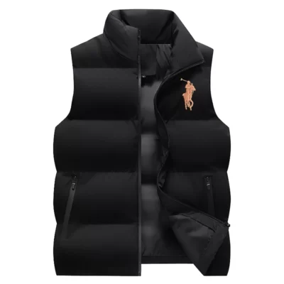 Nam Mới Thu Đông Thời Trang Nóc Áo Vest Áo Khoác Làm Dày Cổ Áo Đứng Slim Fit Cotton Áo Xuống Áo Khoác Không Tay áo Ghi Lê