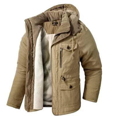 Nam Làm Dày Parkas Ấm Áp Áo Khoác Mùa Đông Cashmere Áo Khoác Nỉ Quân Đội Ngoài Trời Lót Bông Nam Áo Gió Có Mũ Trùm Đầu Áo Khoác Ngoài