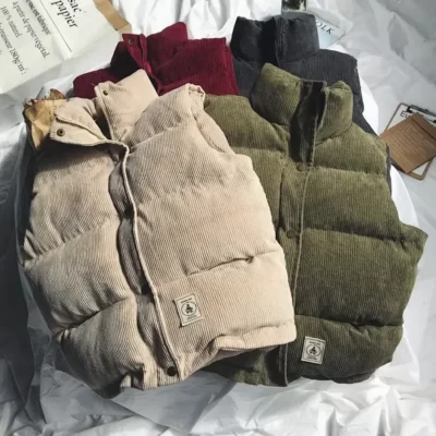 Nam Dày Áo Vest Thu Đông Cổ Áo Phiên Bản Hàn Quốc Cặp Đôi Ren Định Cotton Áo Ấm Áo Không Tay