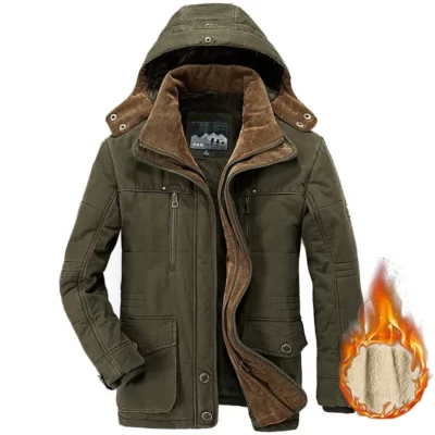 Nam Áo Khoác Mùa Đông Áo Khoác Dù Plus Nhung Dày Nhiều Túi Áo Chắc Chắn Parkas Nam Plus Kích Thước Chống Gió Trang Ấm Dày áo khoác