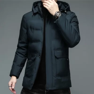 Nam Mùa Đông Chống Gió Ấm Áo Dày Ấm Có Mũ Trùm Đầu Parkas Áo Dài Nam Quần Áo Thường Lớn Bỏ Túi Chống Gió Overcoats