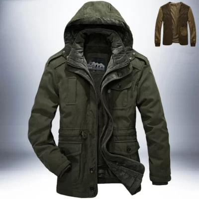 Quân Sự Làm Dày Trang Đệm Bông Ấm Áp Áo Khoác Mùa Đông Nam Parkas Len Áo Chống Thấm Nam Nặng 2 Trong 1 Áo Overcoa