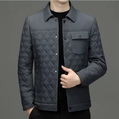 Minglu Thu Đông Nam Parkas Cao Cấp Thu Đông Màu Điện Đơn Phong Cách Doanh Nhân Nam Áo Và Áo Khoác 4XL