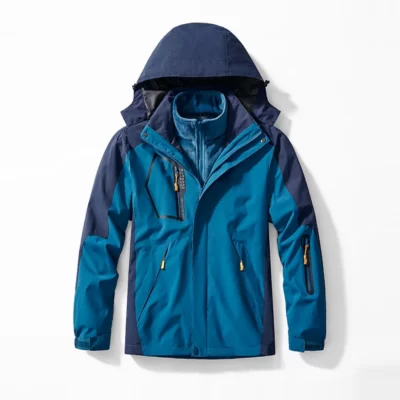 Leo Núi Có Mũ Trùm Đầu Parkas Chống Gió Nam Áo Khoác Ngoài Trời Lớn Áo Khoác Nam Áo Gió Áo Hai Mảnh Bộ 3 Trong 1
