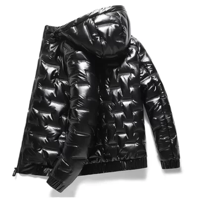 NONEAIR Nam Dày Ấm Áp Màu Đen Bóng Áo Khoác Ngoài Nam Quần Áo Mùa Đông Có Mũ Trùm Đầu Parkas Nam Áo Gió Thời Trang Giữ Nhiệt Áo Khoác