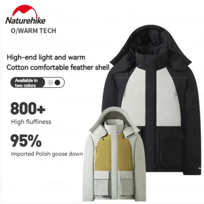 Naturehike Ngoài Trời Mùa Đông Dày Ngỗng Xuống Áo Khoác Cắm Trại Đi Xe Đạp Chống Thấm Nước Miếng Dán Cường Lực Thoải Mái Lông Vũ Vỏ Áo Khoác Nam Nữ