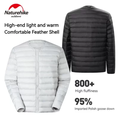 Naturehike Siêu Nhẹ Ngỗng Xuống Áo Khoác Cắm Trại Mùa Đông Đi Bộ Đường Dài Câu Cá Áo Khoác Nam Nữ Giữ Nhiệt Nhẹ Màu Đen Xám S-XXL