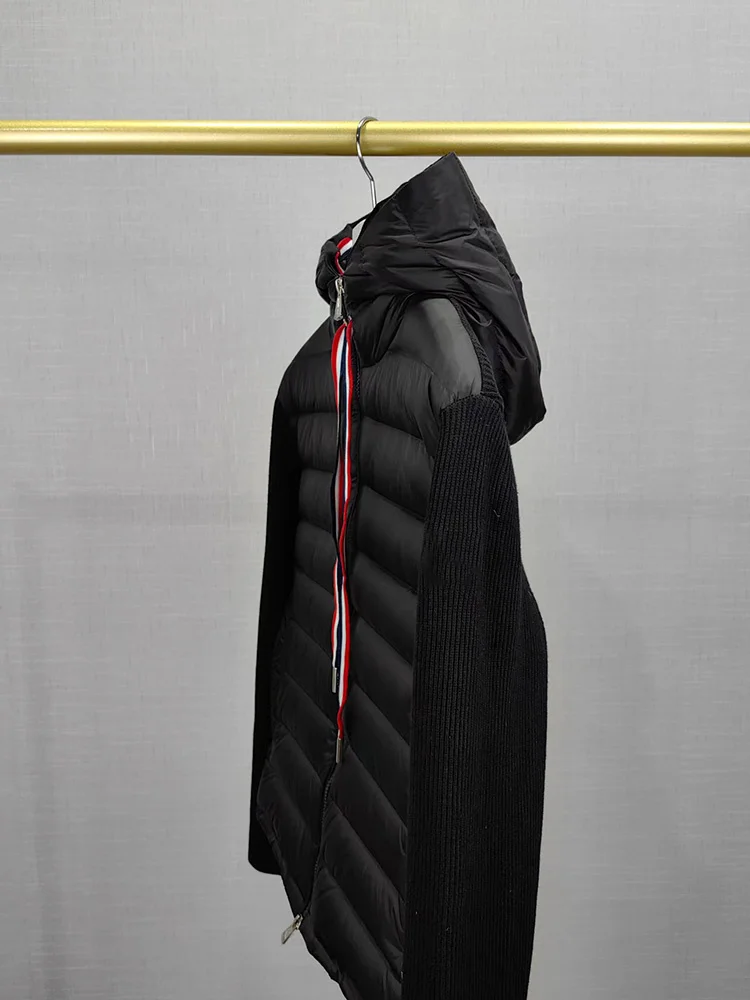 New-2023-Autumn-Winter-Knitted-Sweater-Patchwork-Thin-Mens-Fashion-Hooded-Ribbon-Casual-Light-Duck-Down-1.webp