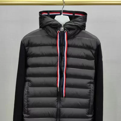 Mới 2023 Thu Đông Áo Len Dệt Kim Miếng Dán Cường Lực Mỏng Nam Thời Trang Có Mũ Nơ Cổ Ánh Sáng Vịt Xuống Áo Khoác ZN307