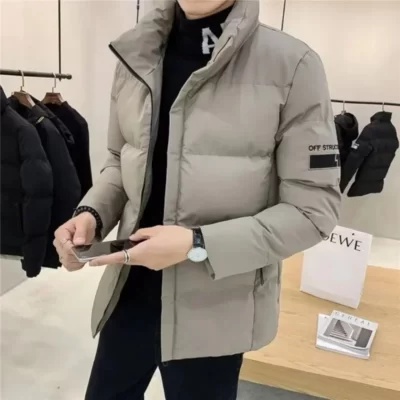 Mới Cổ Áo Đứng Nam Áo Gió Áo Đệm Bông Xuống Cotton Áo Khoác Ấm Áp Mùa Đông Dày Áo Khoác Dù Quần Áo Nam 2023