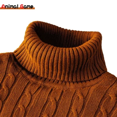 Mới Mùa Đông Ấm Áp Áo Len Cao Cổ Nam Rollneck Ấm Áo Len Dệt Kim Giữ Ấm Nam Dây Nhảy Đan Len Áo Len